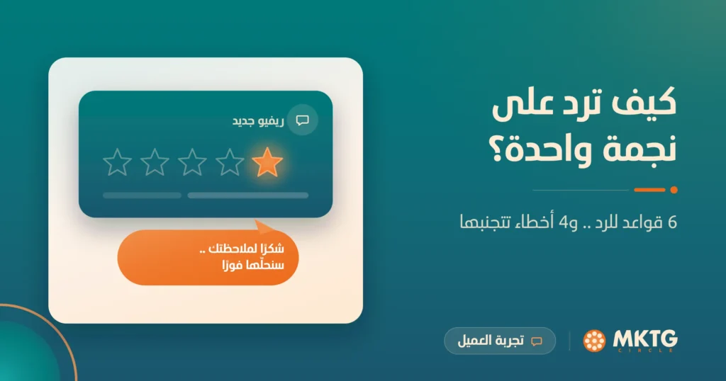 تقييم بنجمة واحدة وتحته فقاعة رد من صاحب النشاط